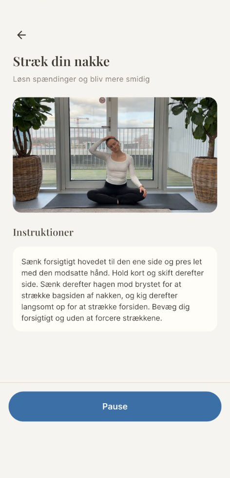 1-minutsmetoden app — Øvelse med instruktioner